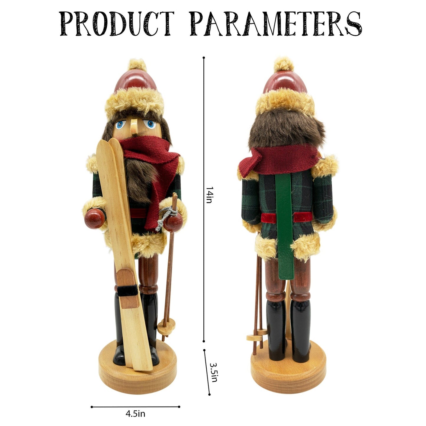14" Skier Christmas Nutcracker