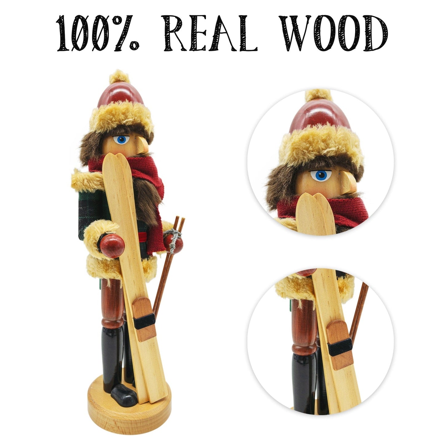 14" Skier Christmas Nutcracker