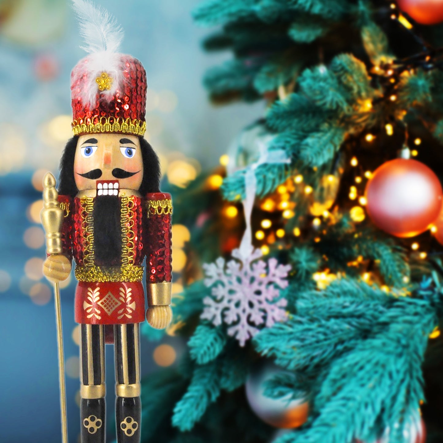 14" Sequin Soldier Nutcracker