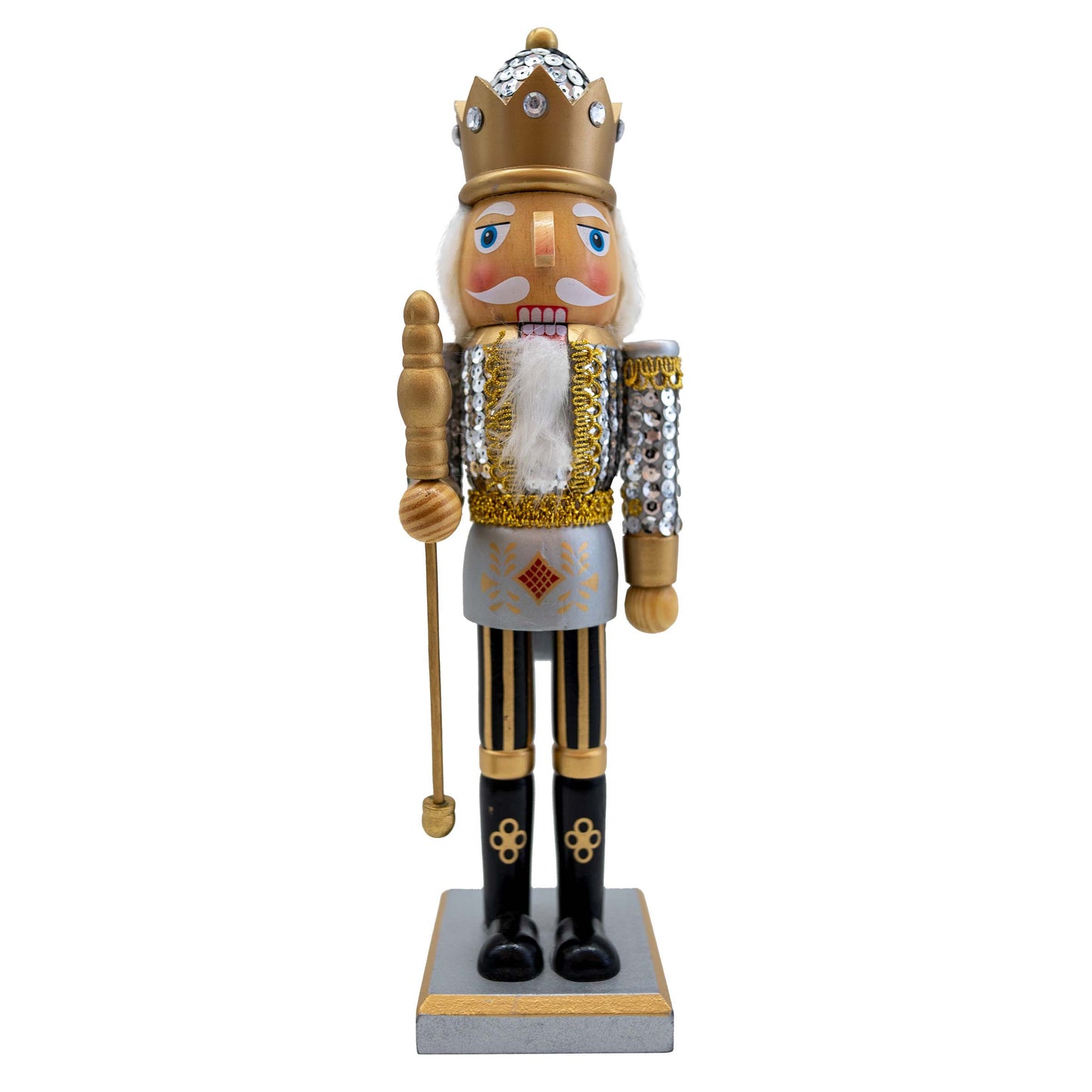 14" Silver Sequin Soldier Nutcracker