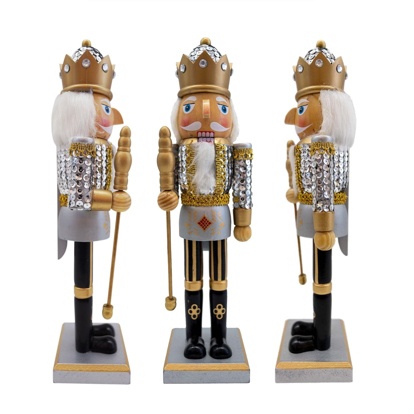 14" Silver Sequin Soldier Nutcracker