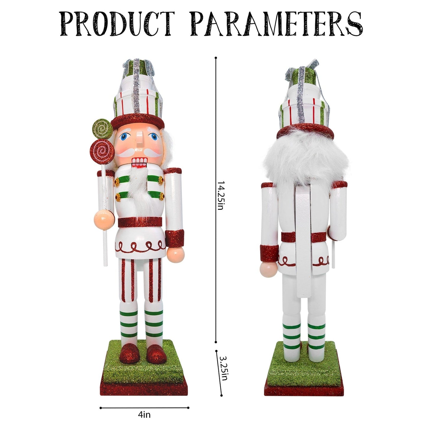 14" Candy Cane Christmas Nutcracker