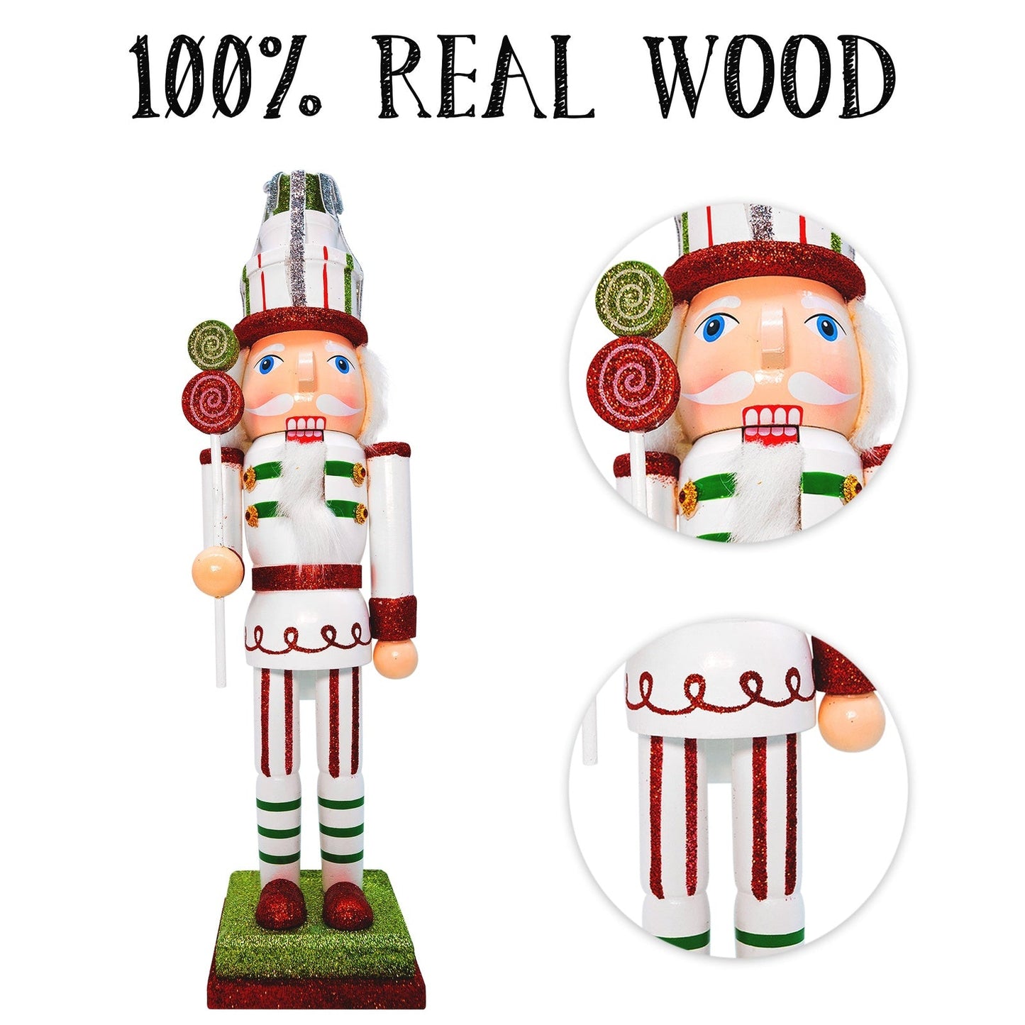 14" Candy Cane Christmas Nutcracker