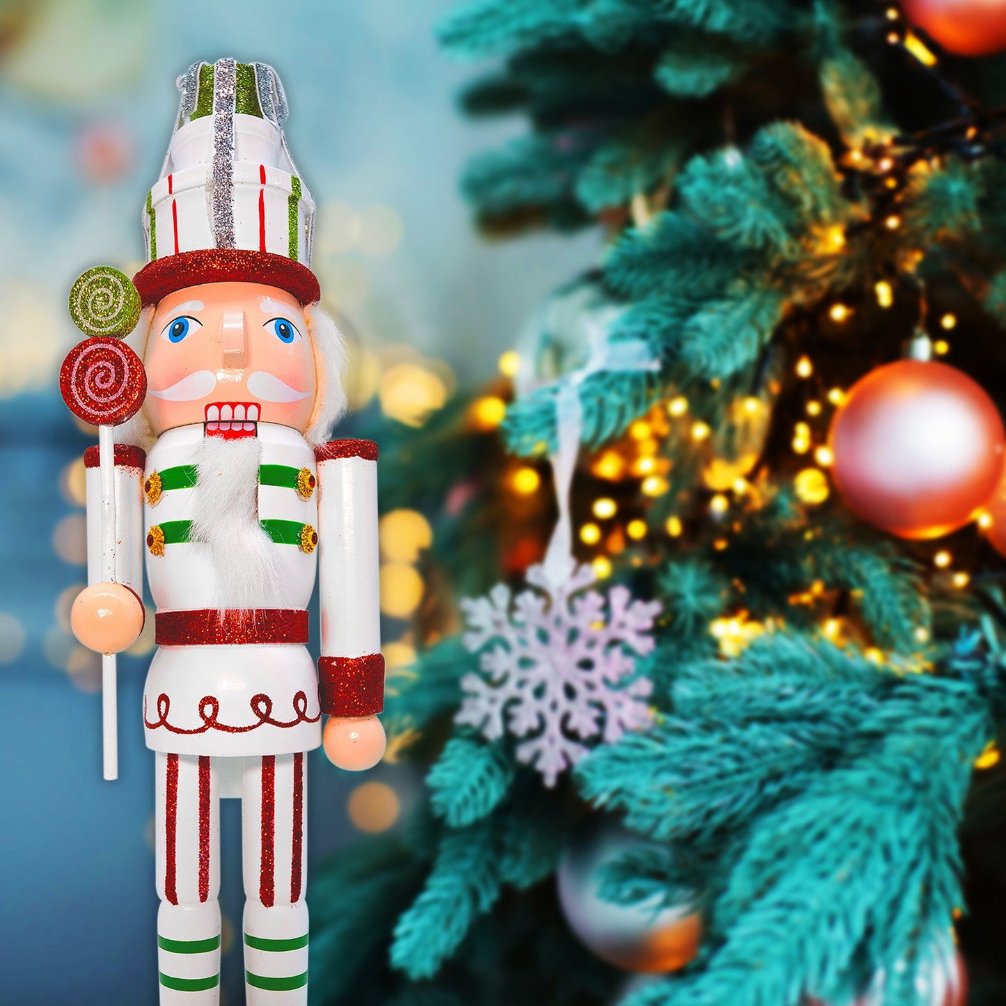 14" Candy Cane Christmas Nutcracker