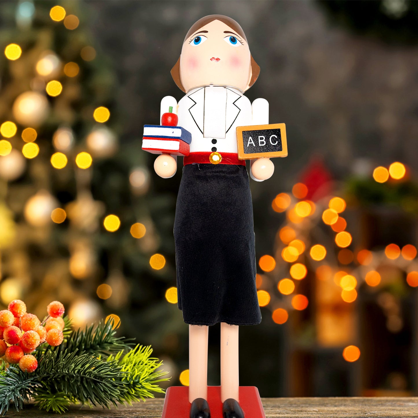 14" Teacher Lady Christmas Nutcracker