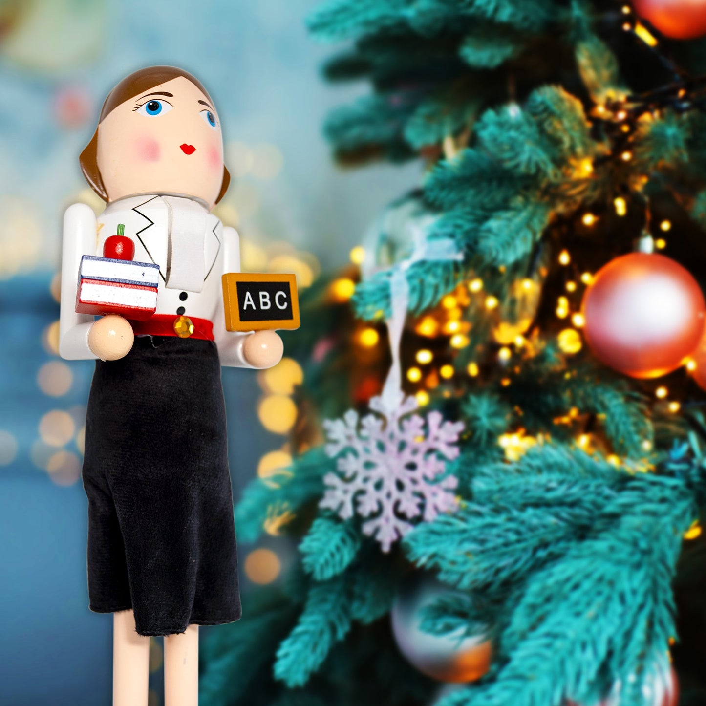 14" Teacher Lady Christmas Nutcracker