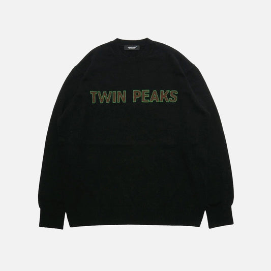 Undercover Twin Peaks Logo Crew Knit - Black
