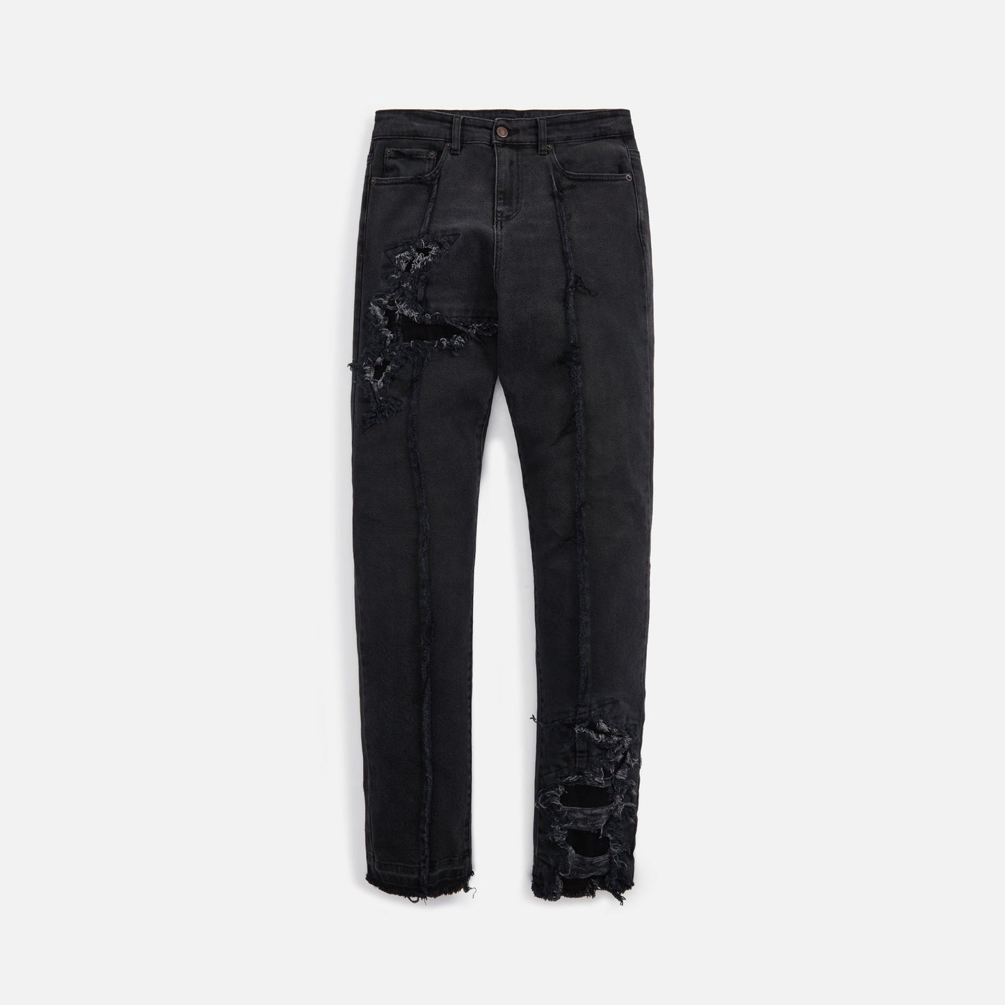 Val Kristopher Eroded Denim Faded - Black