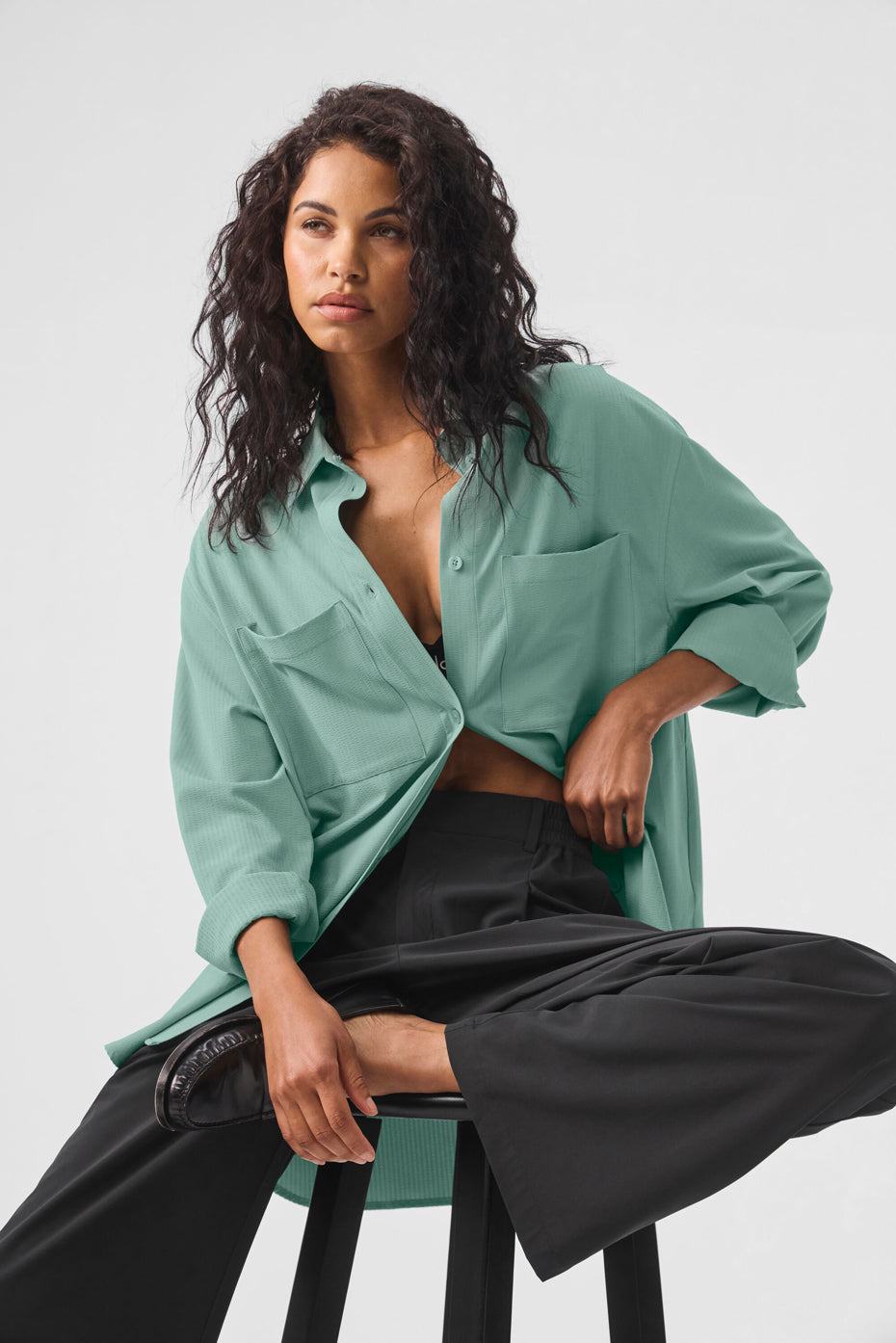 Dreamscape Button Down Long Sleeve - Botanical Green