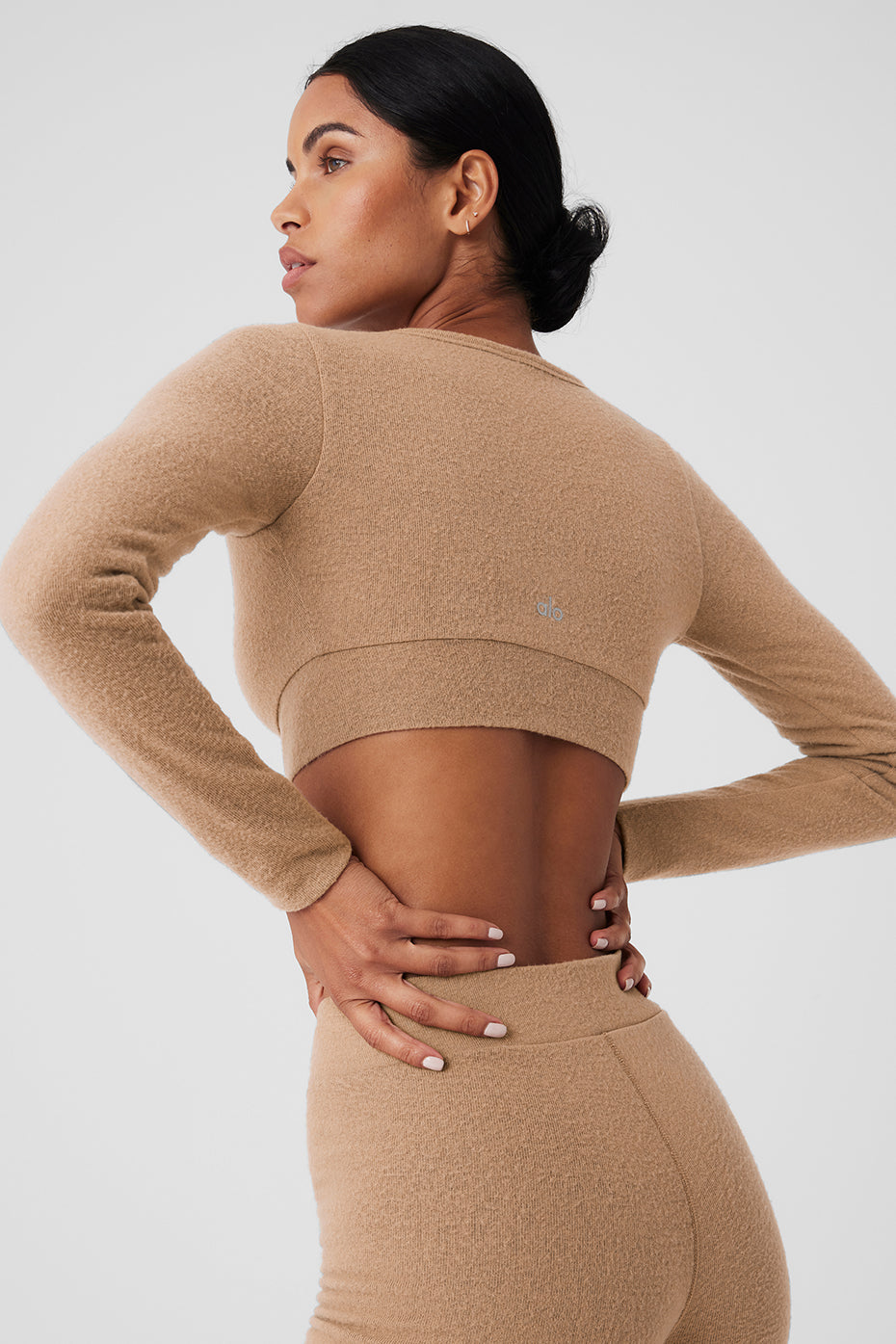Alolux Cropped Me Time Cardigan - Toasted Almond