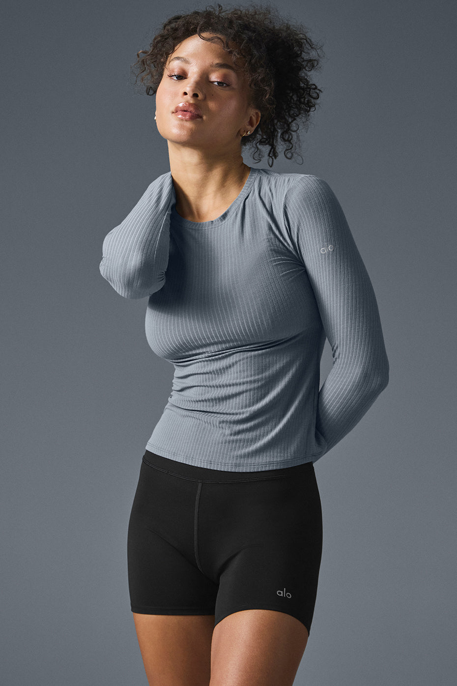 Ribbed Sea Coast Long Sleeve - Steel Grey