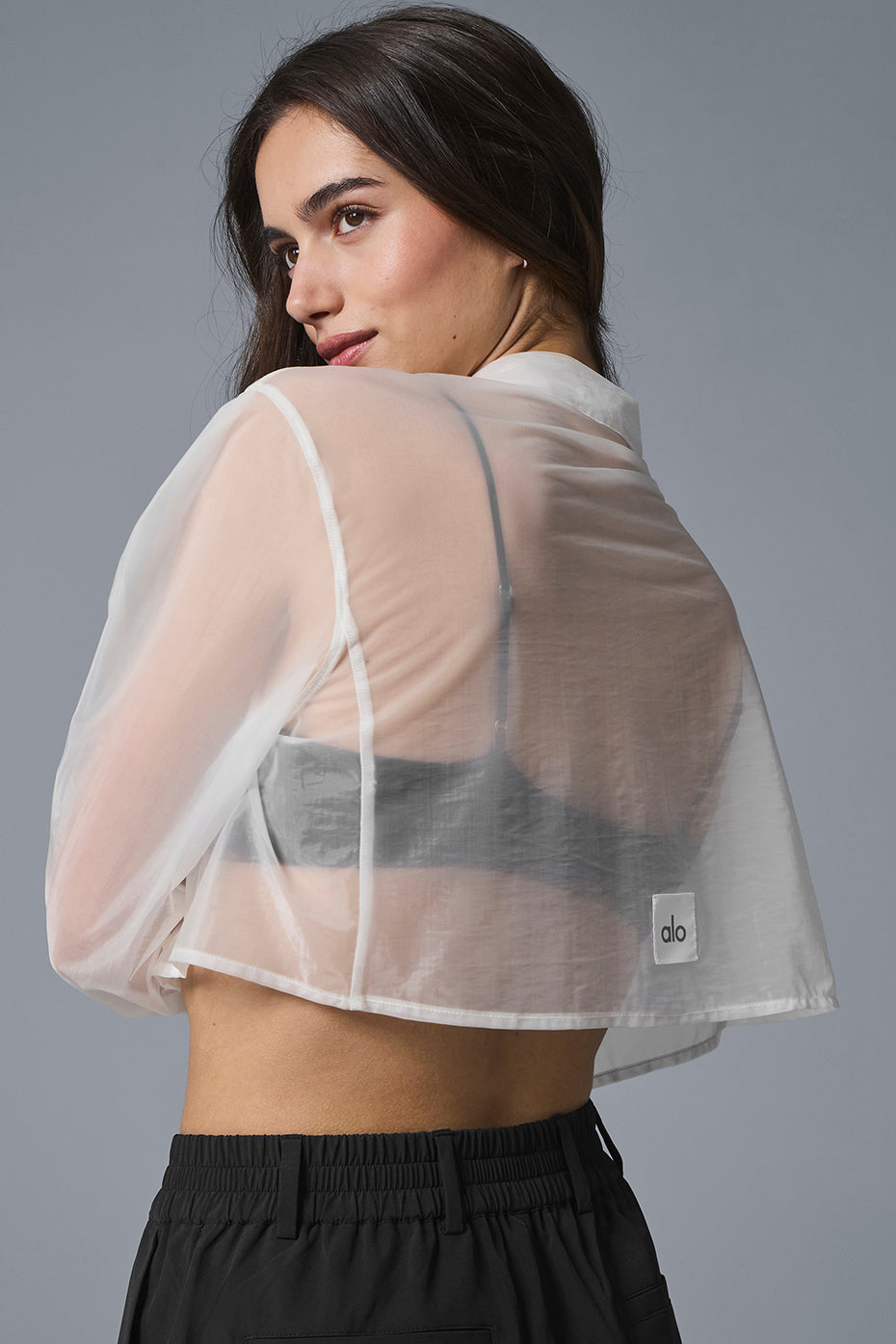 Sheer Cropped Take Me Out Button Up - White