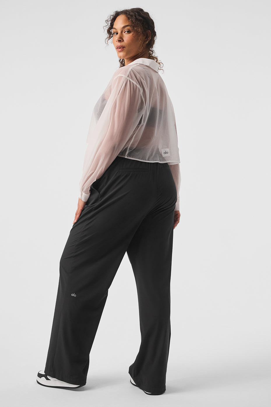 Sheer Cropped Take Me Out Button Up - White