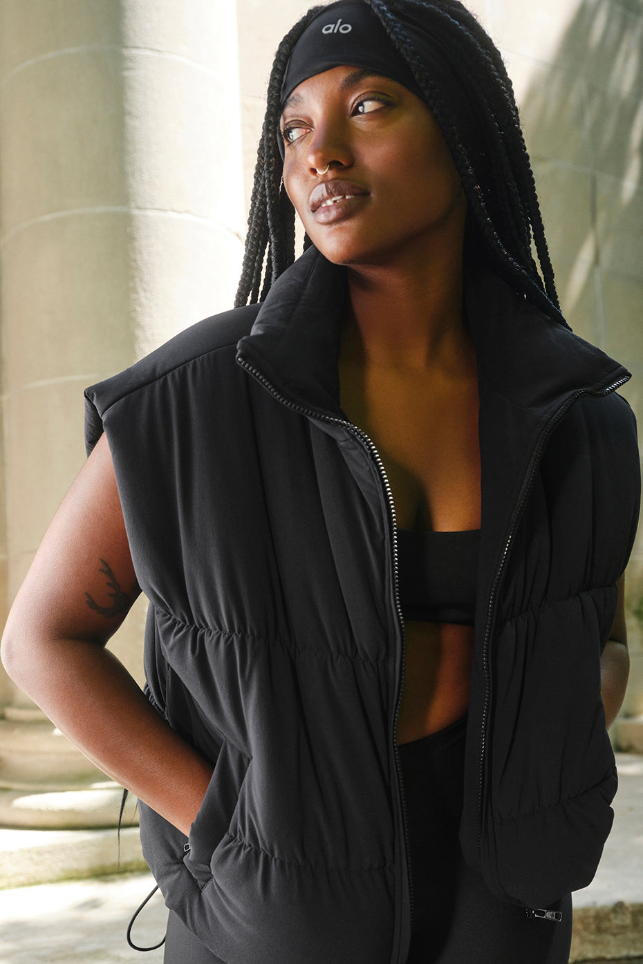 Incline Puffer Vest - Black