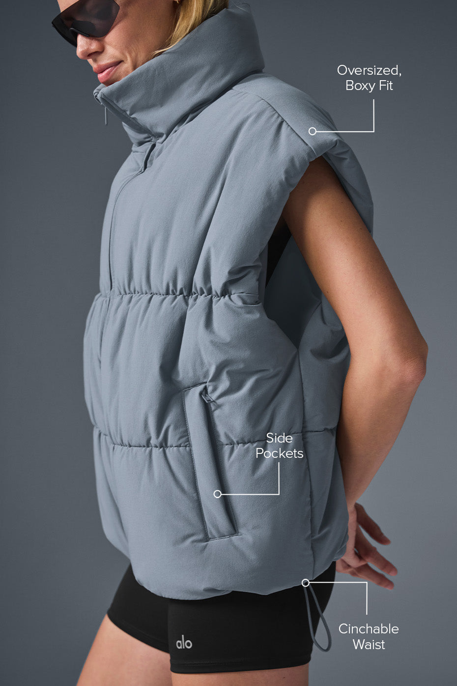 Incline Puffer Vest - Steel Grey