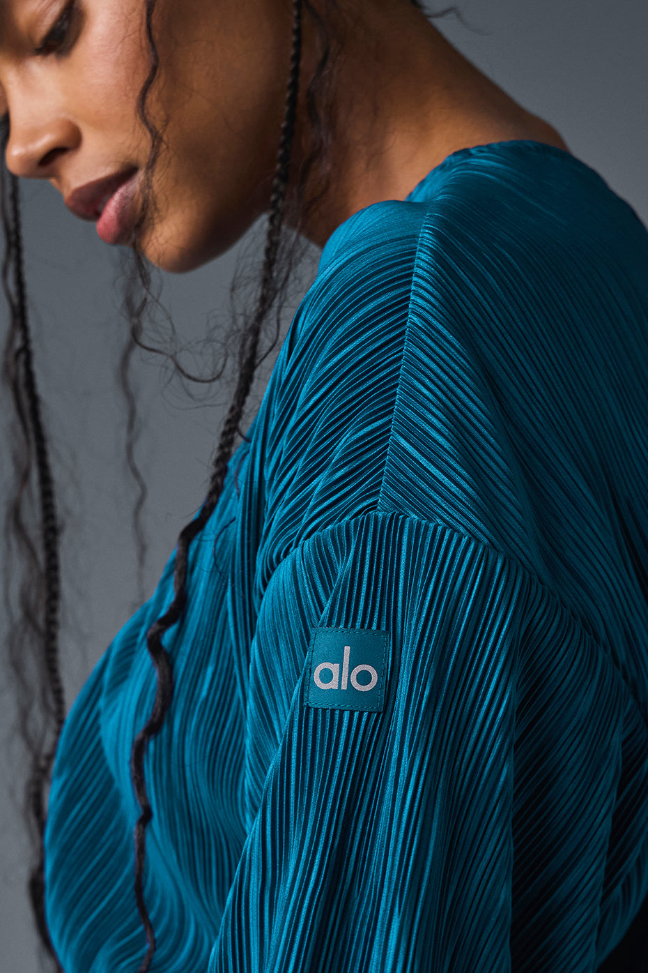 Cropped Micro Plisse Jacket - Eclipse Blue