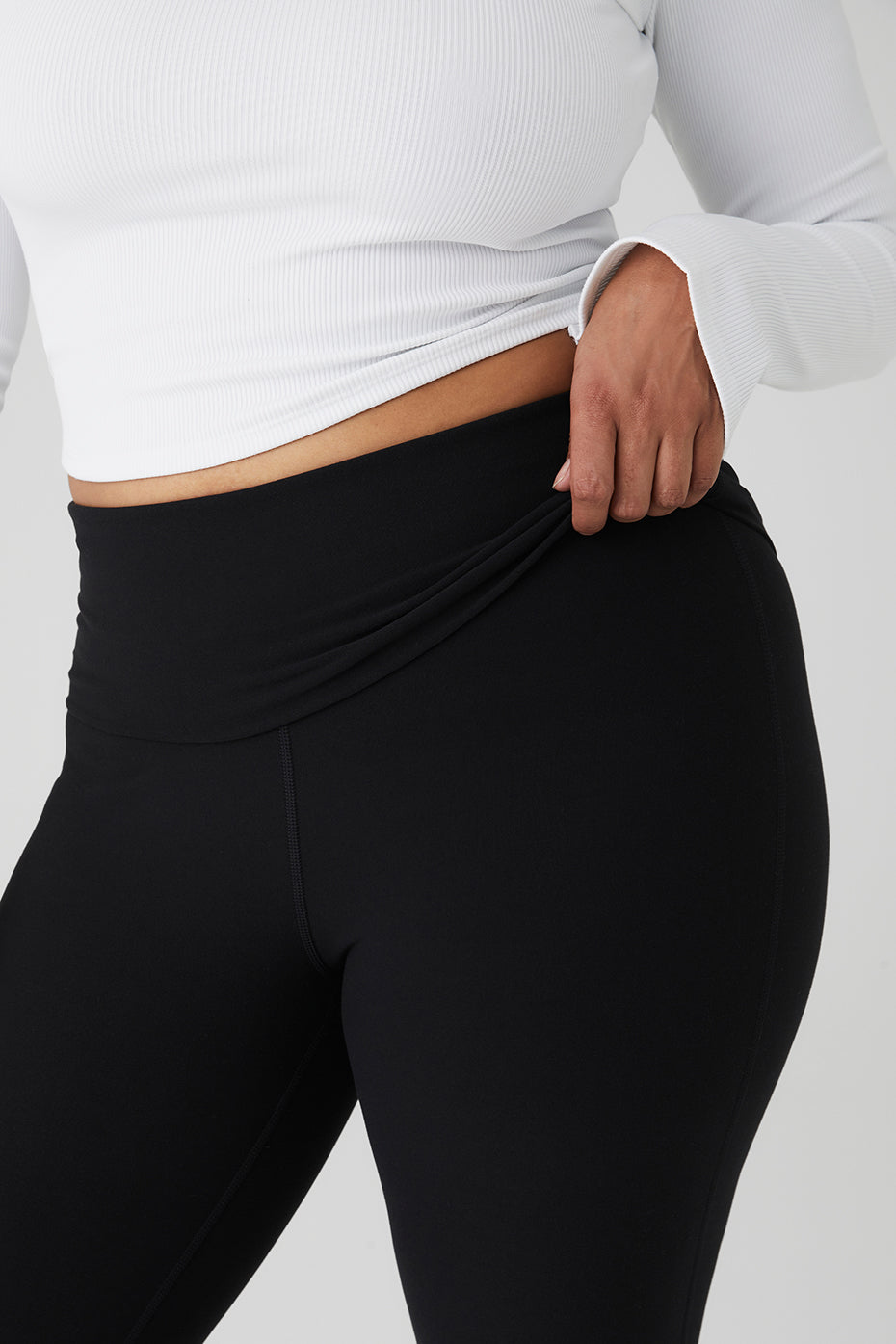 Alosoft Foldover Bootcut Legging - Black