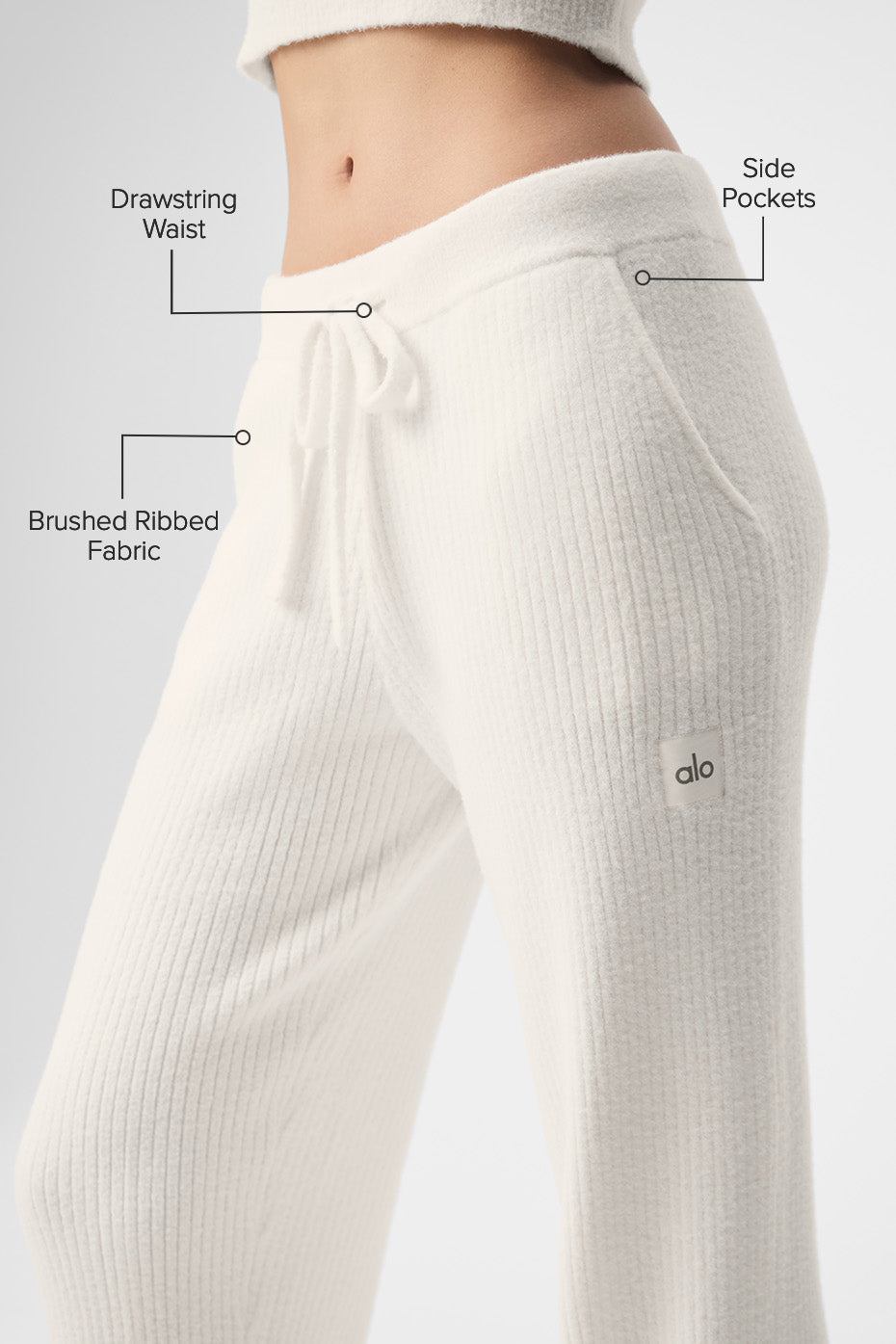 Snuggle Up Sweater High-Waist Wide Leg Pant - Ivory