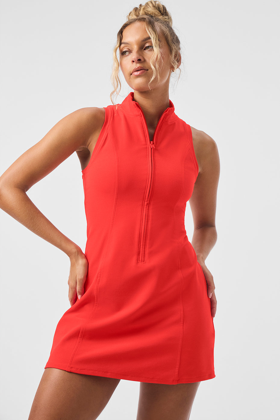 Alosoft Carefree 1/2 Zip Dress - Red Hot Summer