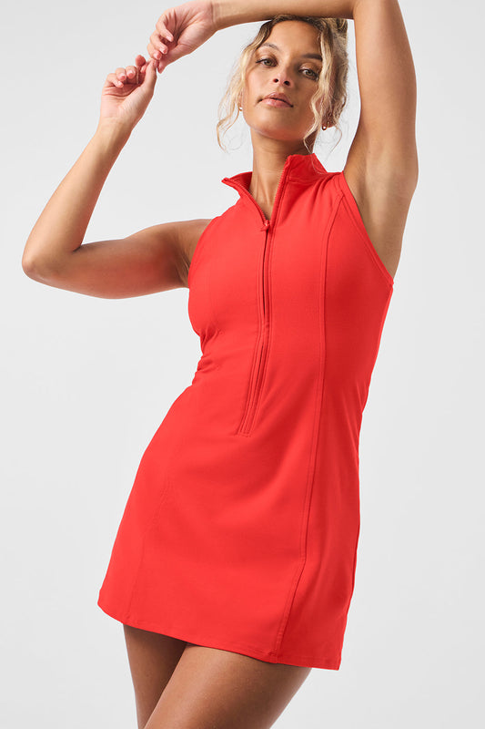 Alosoft Carefree 1/2 Zip Dress - Red Hot Summer