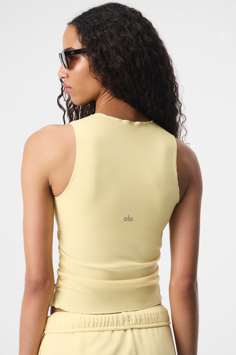 Ribbed En Pointe Tank - Lemon Ice