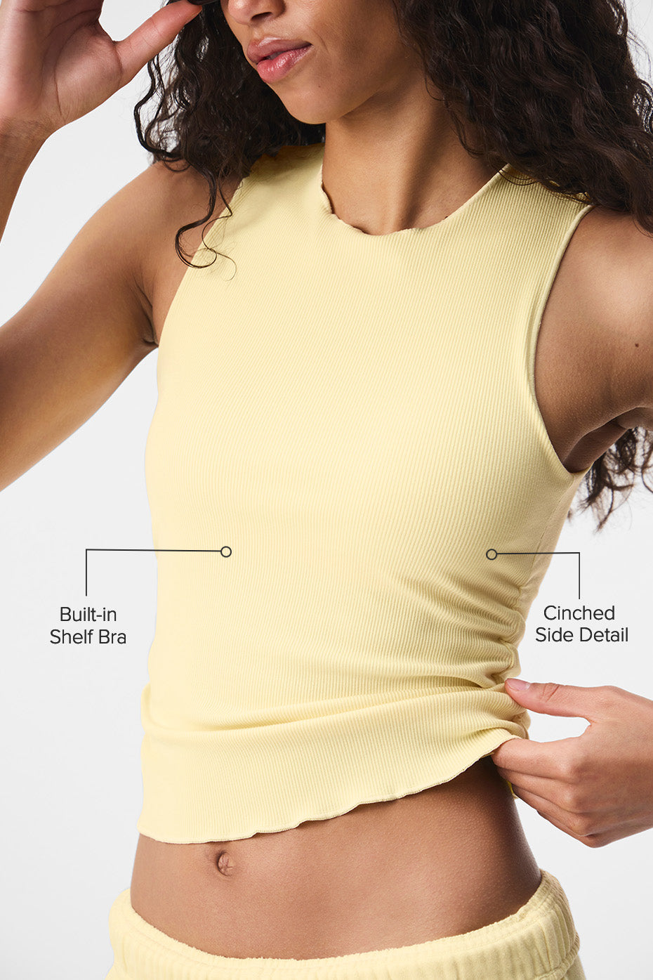Ribbed En Pointe Tank - Lemon Ice