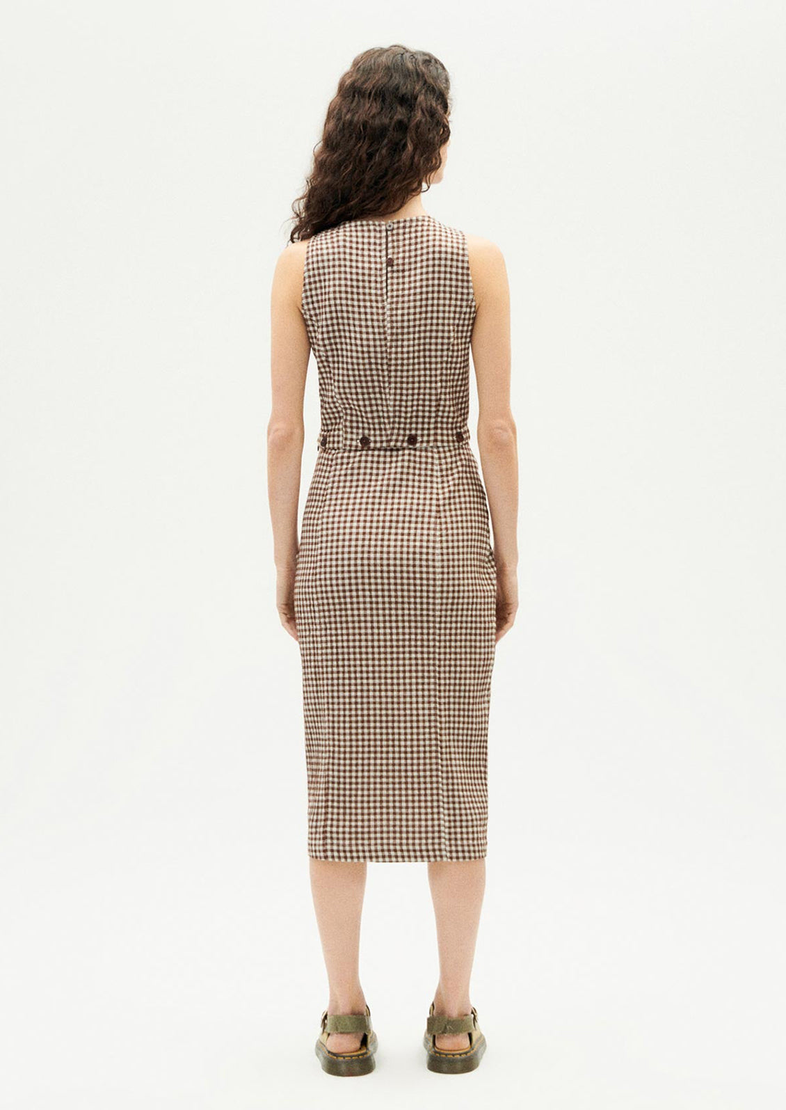Wila Dress in Chocolate Seersucker