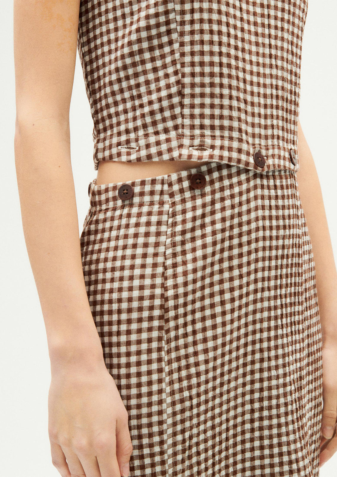 Wila Dress in Chocolate Seersucker