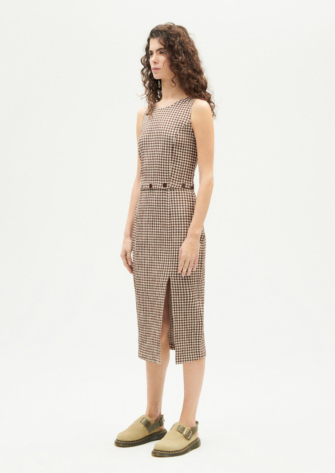 Wila Dress in Chocolate Seersucker