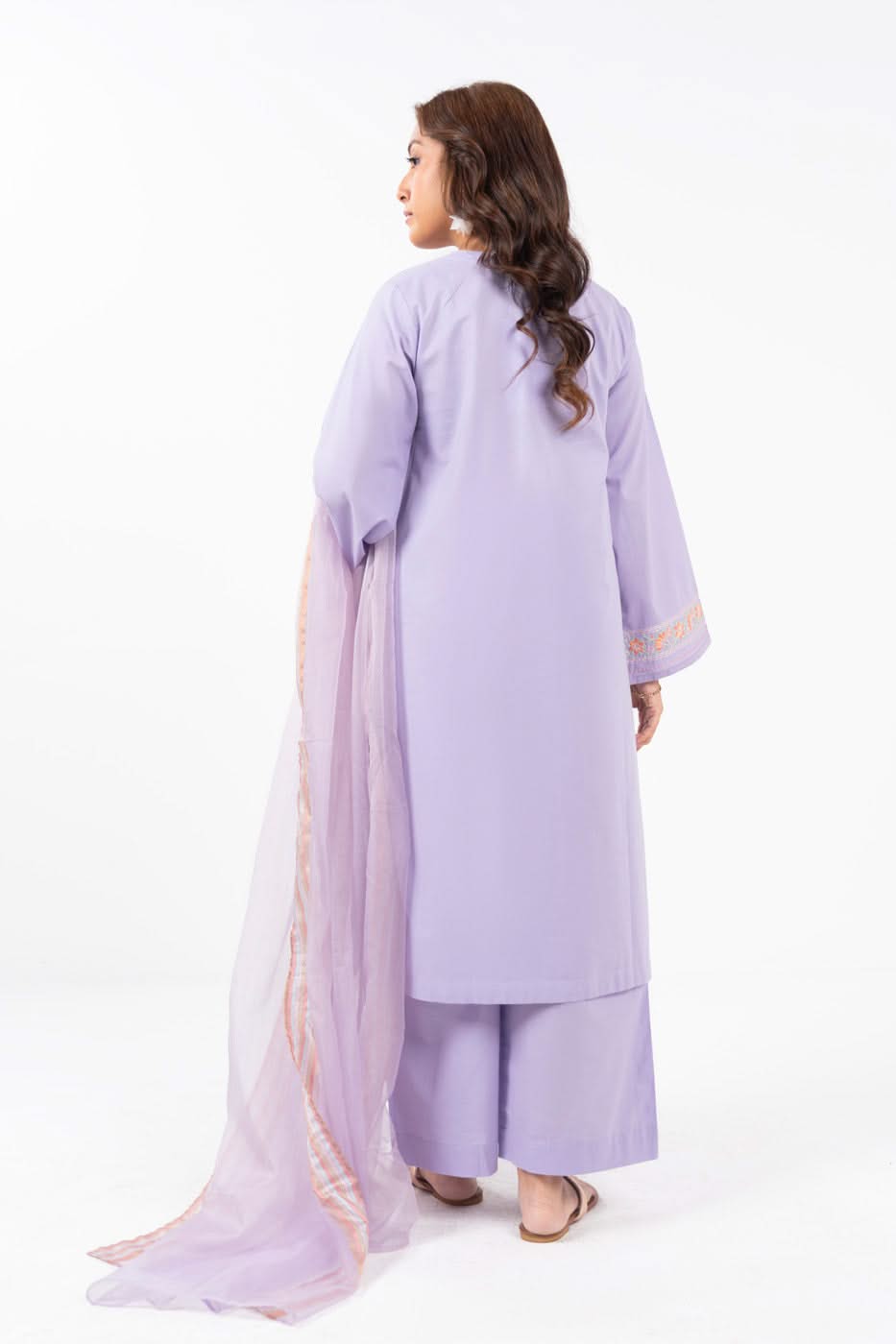 Stitched - 3 Pc Embroidered Cambric Outfit