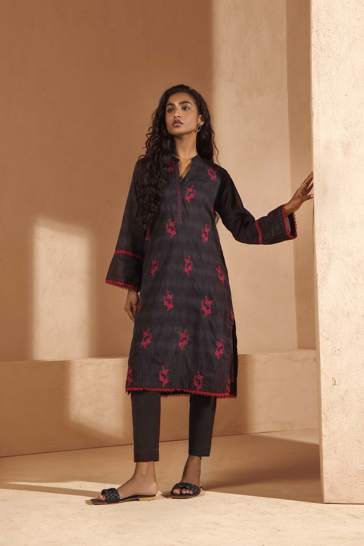 Printed Slub Lawn Kurti