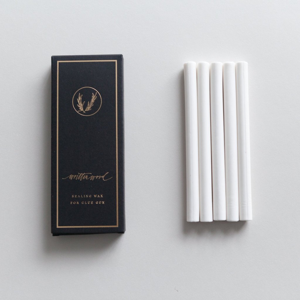 WHITE Glue Gun Sealing Wax (Box of 5 Sticks)