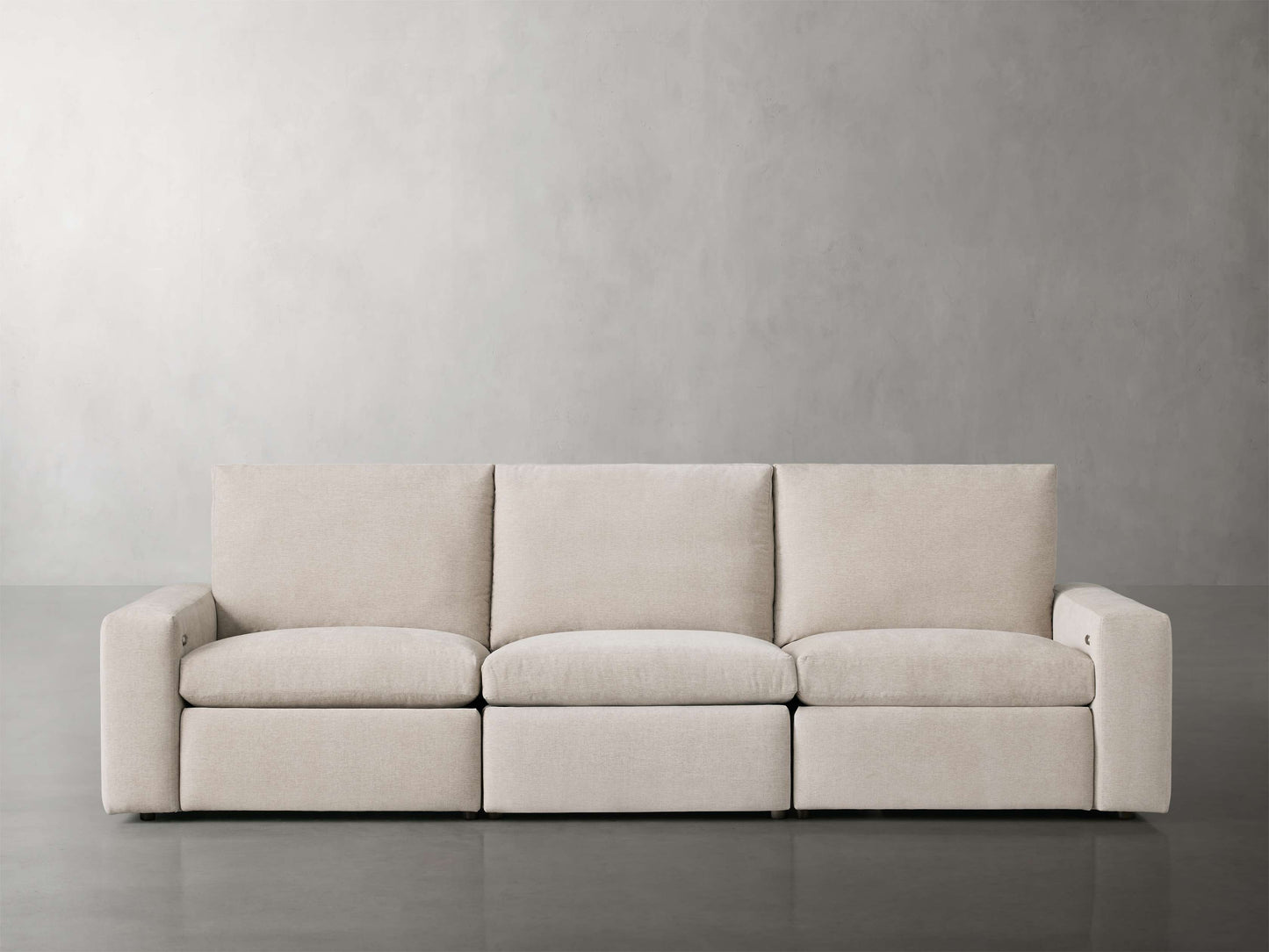 Kipton Wide Arm Three Piece Motion Modular Sofa