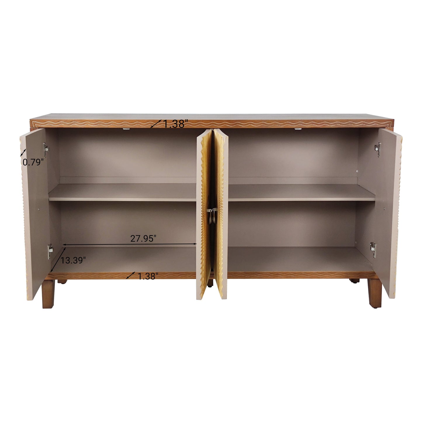 Storage Cabinet with 4 Doors and Adjustable Shelves