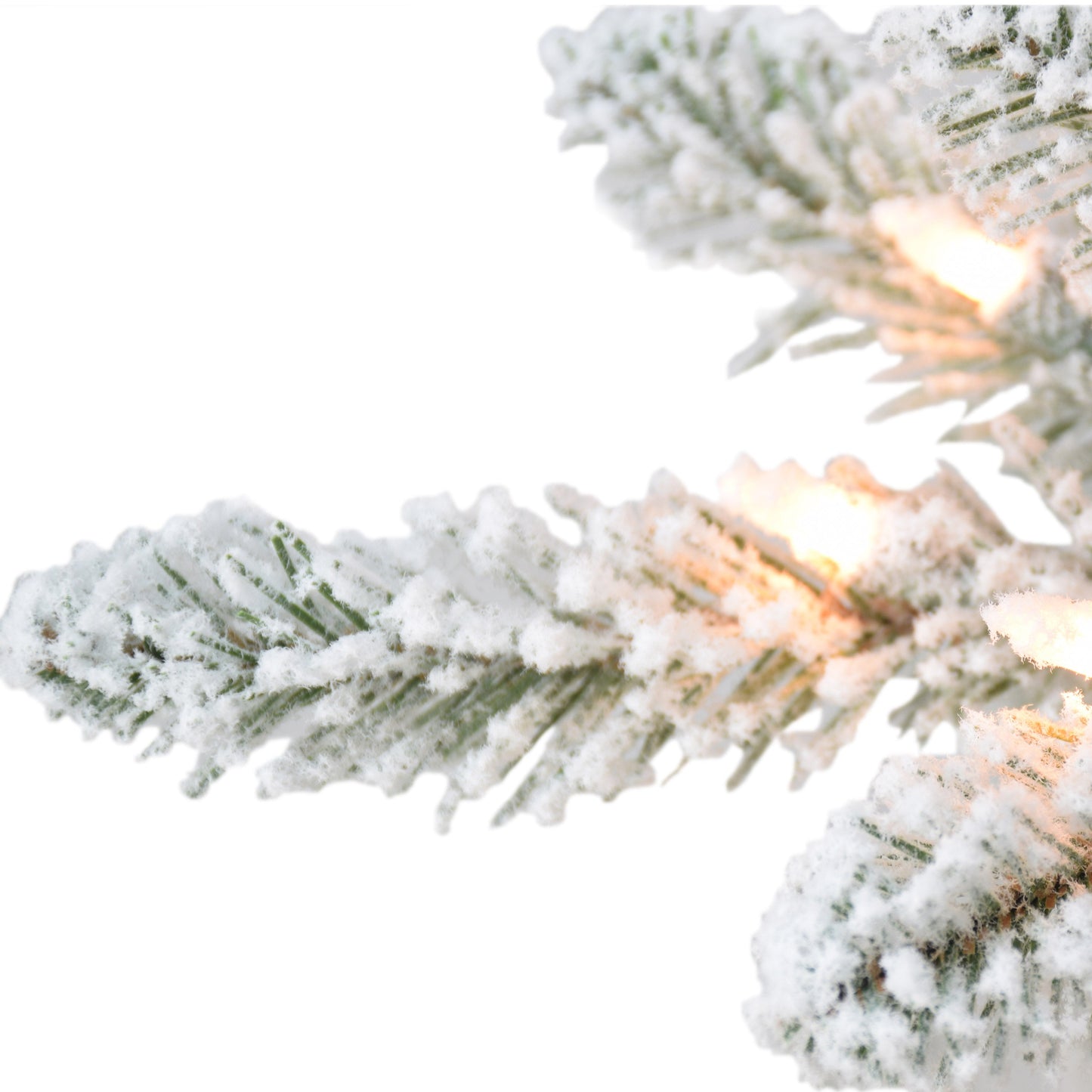 7.5 ft Pre-lit Flocked Royal Majestic Fraser Fir Artificial Christmas Tree with 600 UL Clear Lights Sure-Lit Pole® Metal Stand
