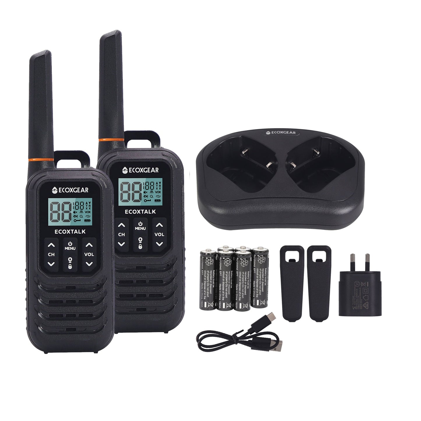 EcoxGear EXG100-2PK 1W UHF CB Handheld Radio (2-Pack)