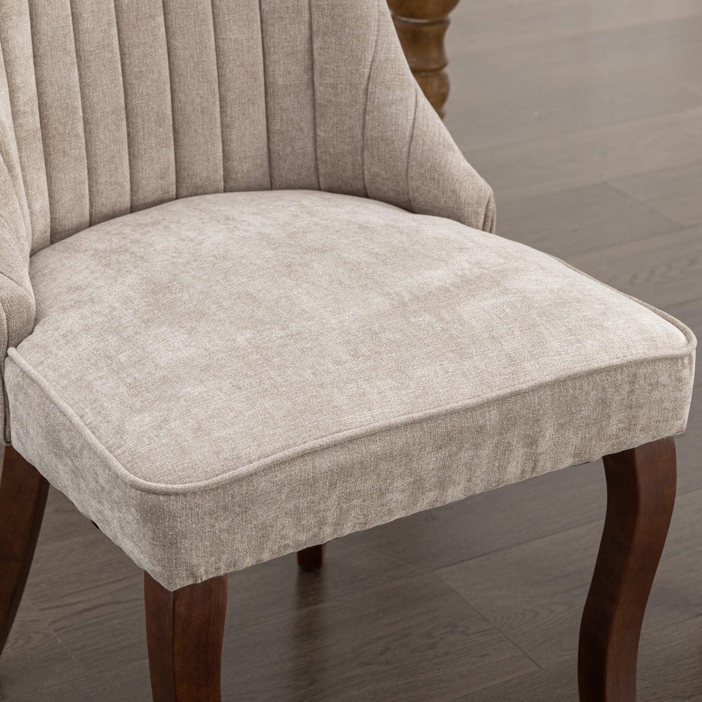 Upholstered Dining Chair with Curved Legs and High Backs, Set of 2