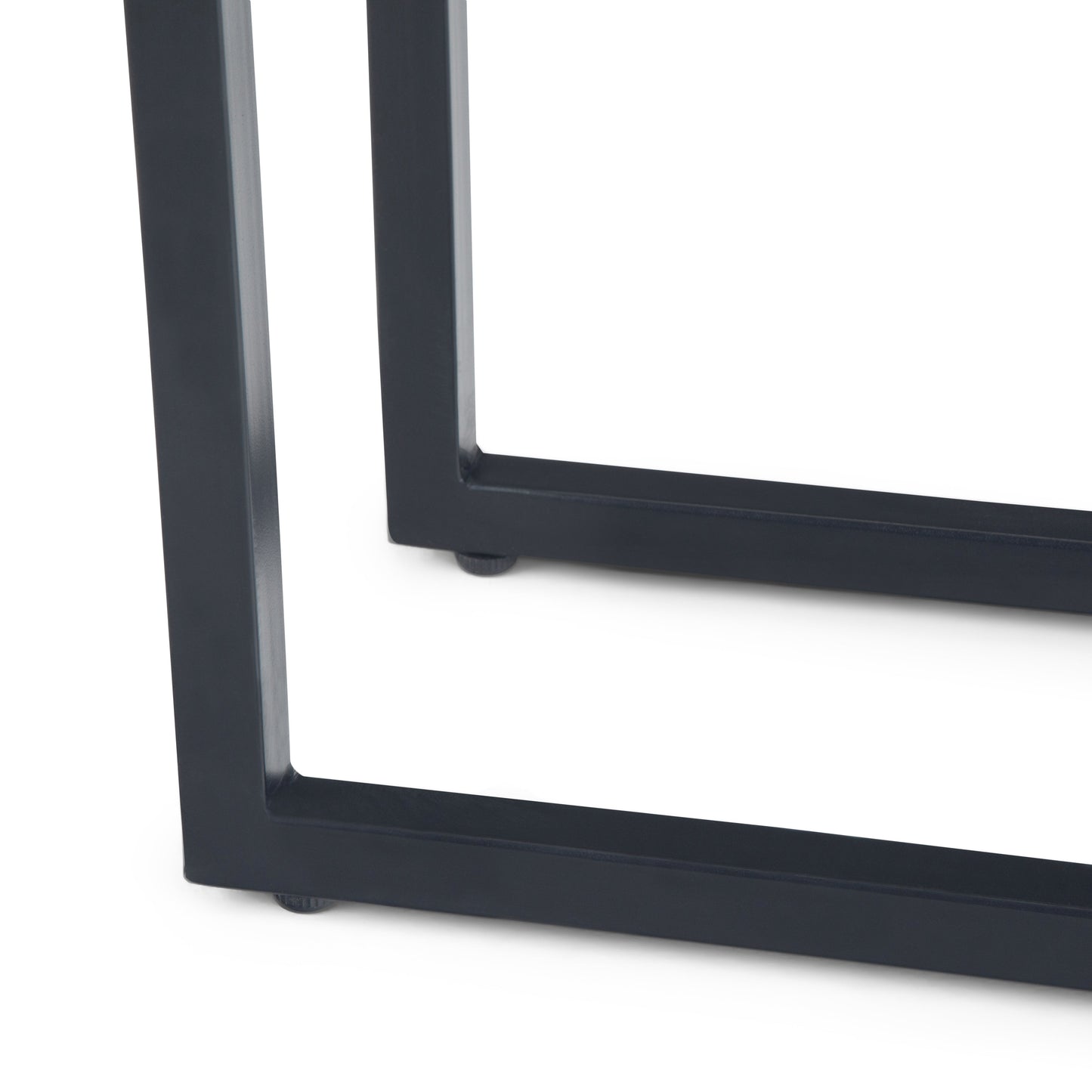 Haloed Side Table with C-Shaped Design and Metal Frame