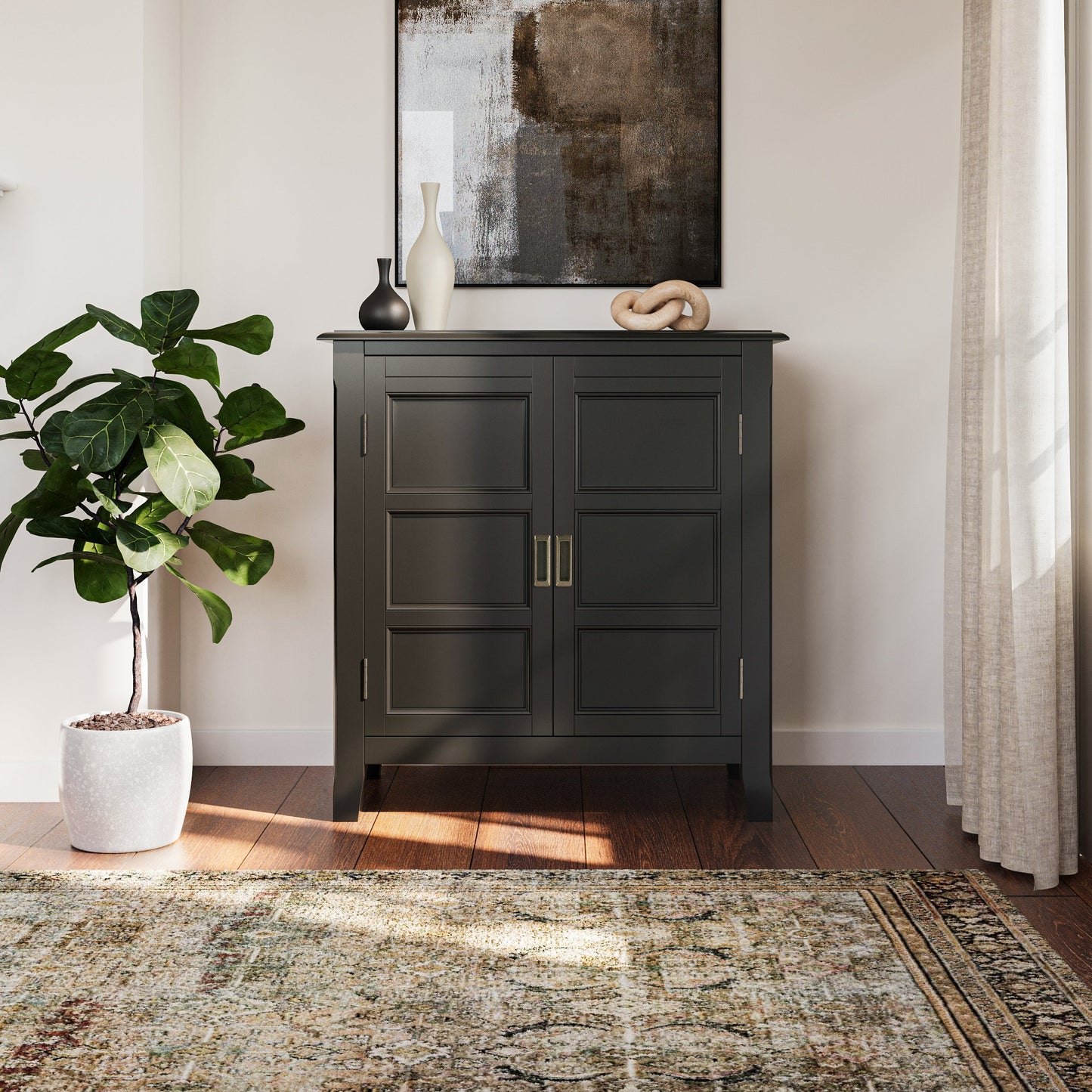 Fracture Storage Cabinet with 2 Doors and Tapered Legs
