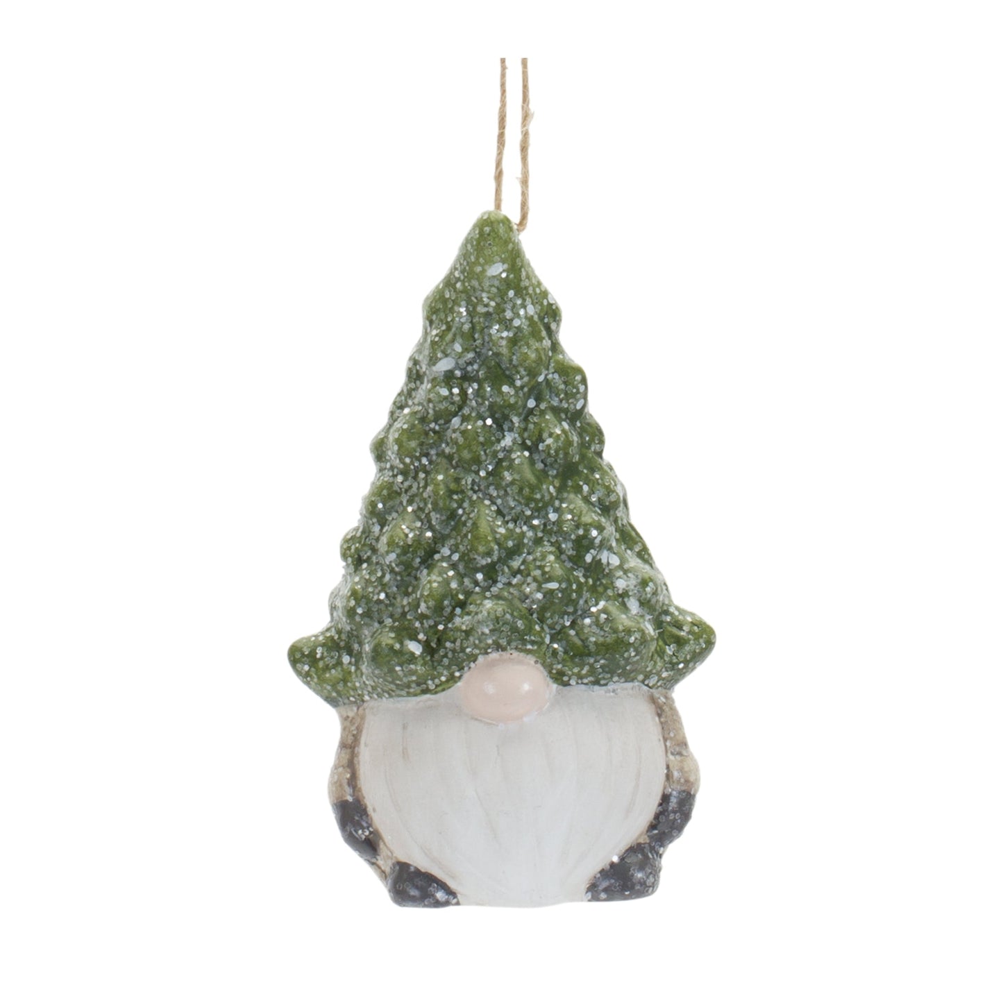Terra Cotta Gnome with Pine Tree Hat Ornament, Set of 2