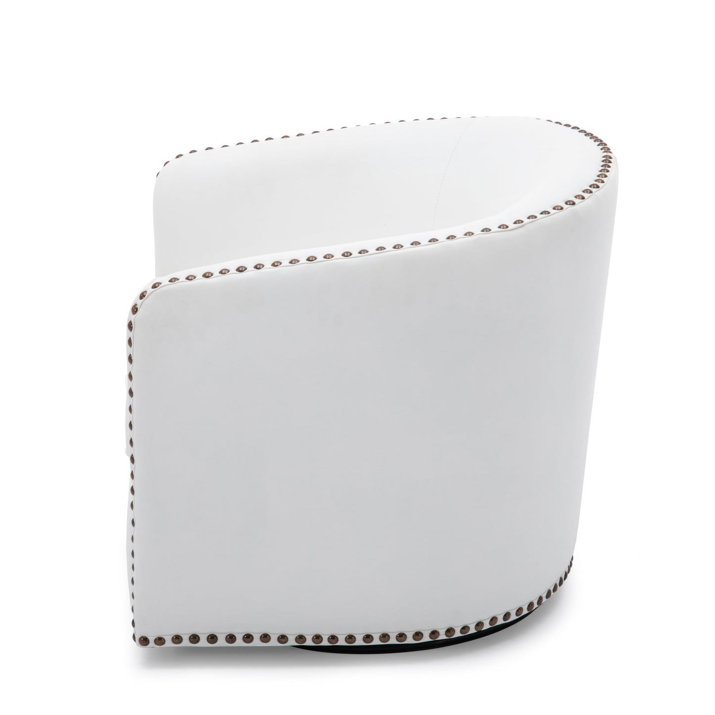Upholstered Swivel Chair with Sloped Arms, Nailhead Trim and Tight Back