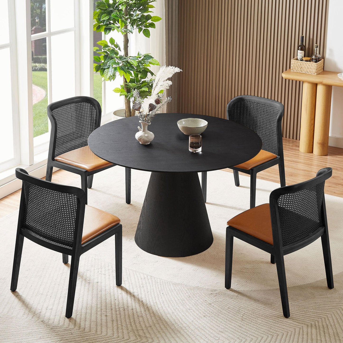 Aquatica Dining Table with Circular Tabletop and Pedestal Base