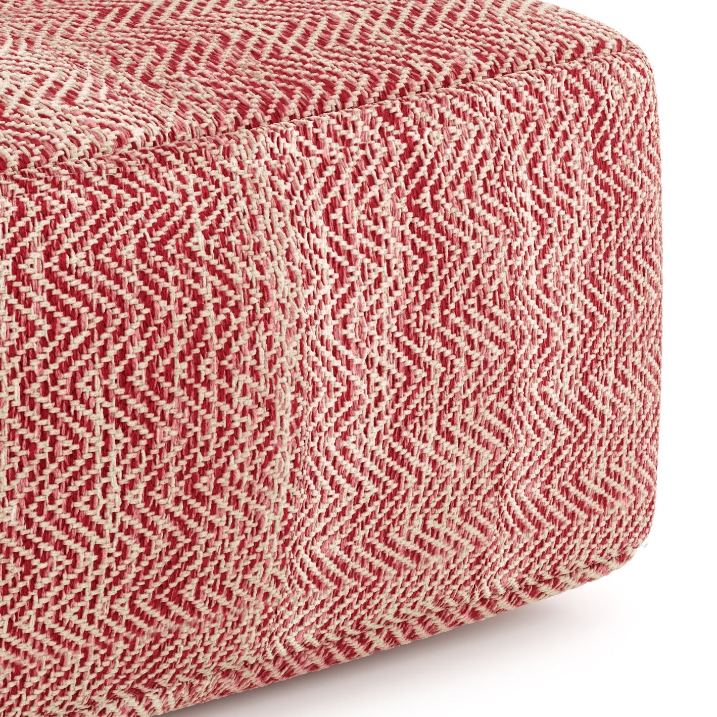 Spontaneity Hand-Woven Cotton Square Pouf