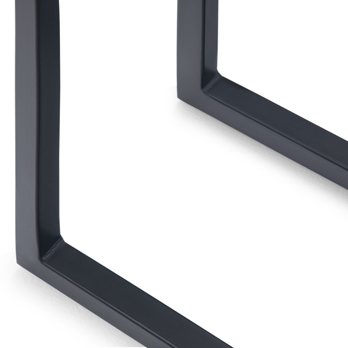 Haloed Side Table with C-Shaped Design and Metal Frame
