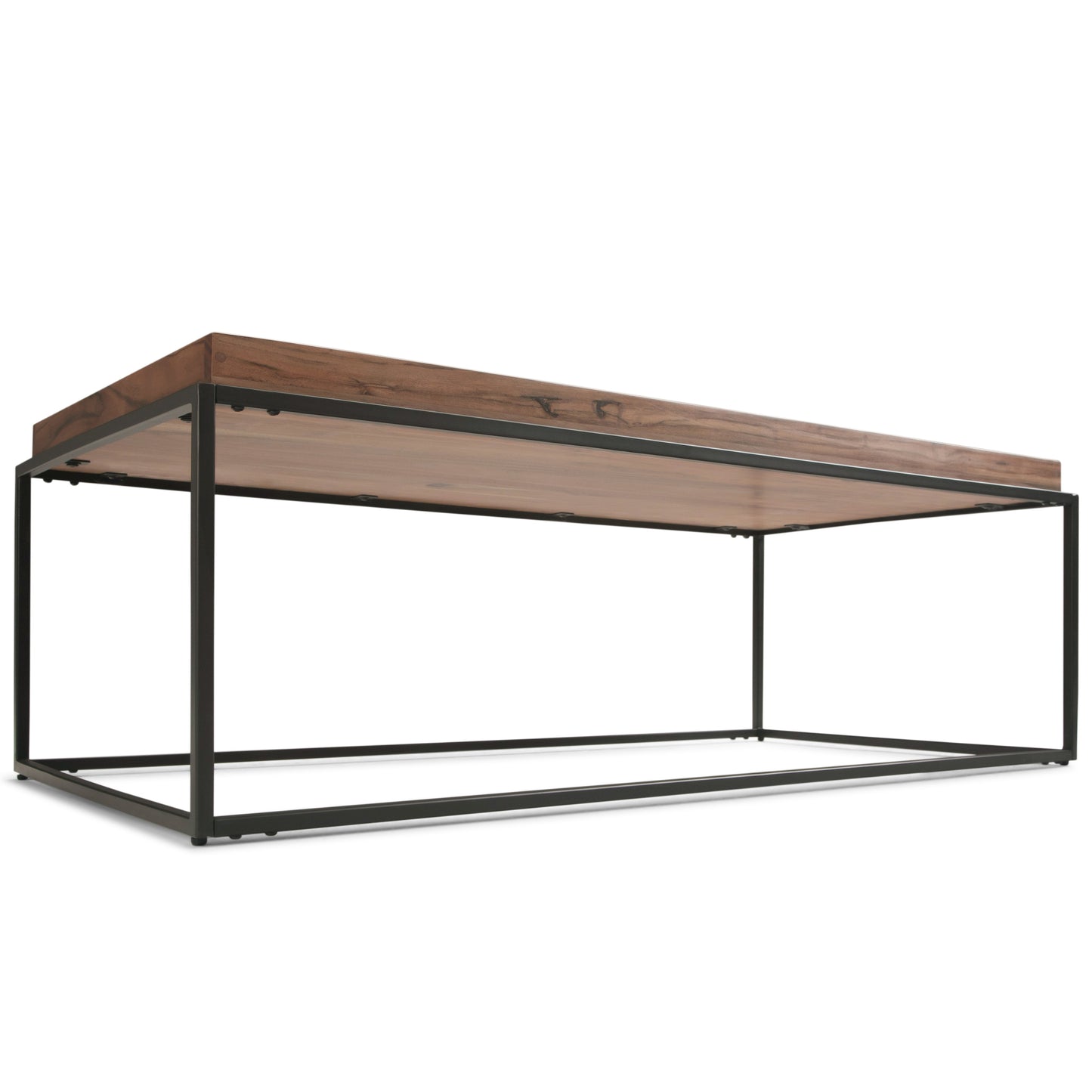 Coffee Table with Fixed Tray Top and Metal Frame