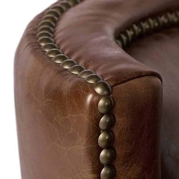 Upholstered Single Sofa with Nailhead Trim