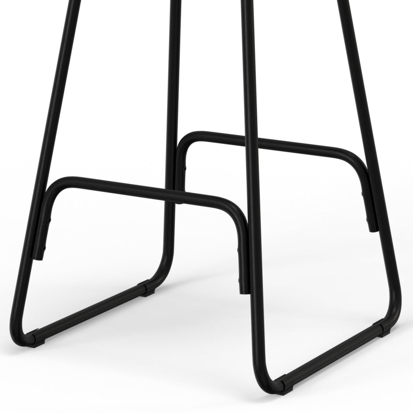 Backless Round Counter Stool with Metal Sled Base and Footrest, Set of 2