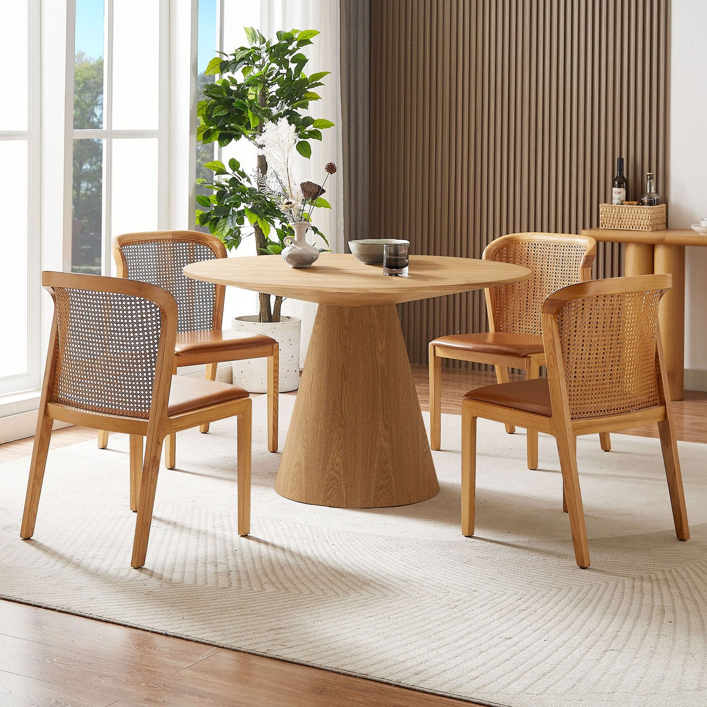 Aquatica Dining Table with Circular Tabletop and Pedestal Base