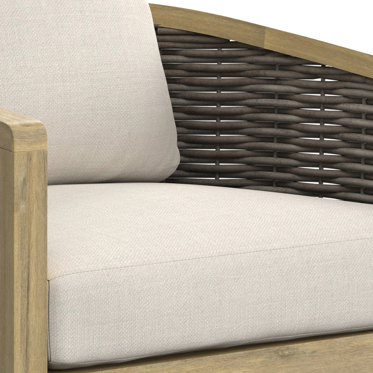 Outdoor Hand-Woven Rattan Conversation Chair with Curved Frame, Set of 2