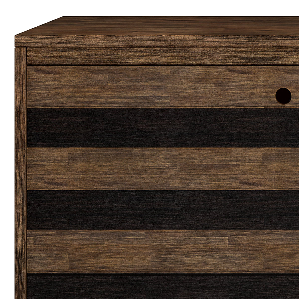 2-Door Sideboard with 3 Drawers and Adjustable Shelves, Rustic Natural Aged Brown